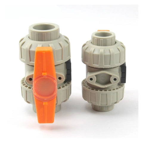 Heavy Duty Double True Union Ball Valve Slick Water Pipe Connector Pro Grade Industrial Plumbing Fittings with orange handle