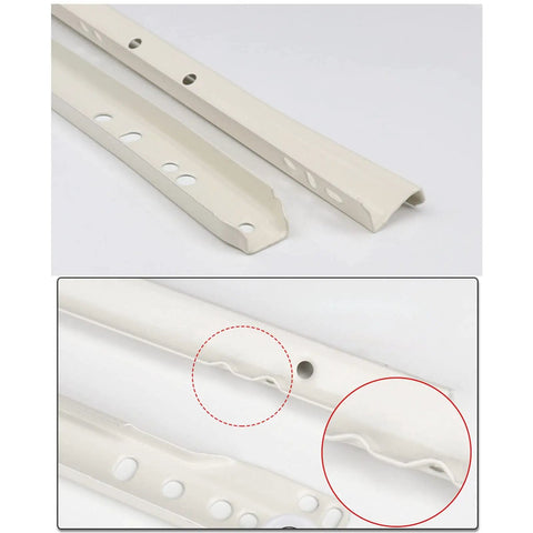 Smooth As Butter White Roller Drawer Slides, Bottom Mount Partial Extension Runners with Quiet Glide, close-up detail of steel construction.
