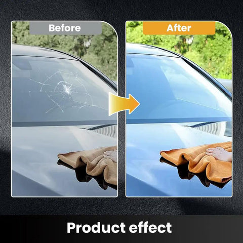 Ultimate Windshield Crack Repair Kit For Cars DIY Glass Chip Fix Featuring 2026 Upgrade Repair Fluid product before and after use
