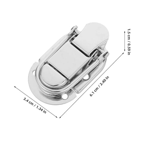 Awesome 5 Pc Metal Toggle Hasp Set With Duckbilled Buckle Clasp Latch, silver latch with dimensions 6.1 cm x 3.4 cm.