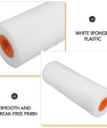 Top Pro Level Paint Roller Brush Head With Padded Handle For Zero Sweat Wall Covering And Sharp Trim Work A True Home Reno Game Changer For Swift Finish Efforts, white sponge roller head, plastic, smooth finish