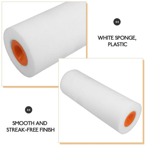 Top Pro Level Paint Roller Brush Head With Padded Handle For Zero Sweat Wall Covering And Sharp Trim Work A True Home Reno Game Changer For Swift Finish Efforts, white sponge roller head, plastic, smooth finish