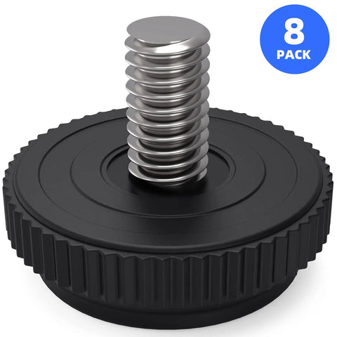 Single unit from 8 Pack Adjustable Furniture Leveler Feet 5/16-18 Thread Stainless Steel Screw In Levelers For Chairs And Tables