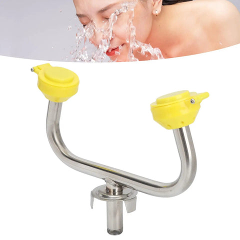 Emergency Eye Wash Station Faucet Mounted And Wall Mounted Portable Eyewash Unit with 304 Stainless Steel Nozzle and Aerated Spray