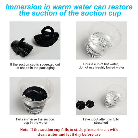 Four steps to restore suction cup for Rear Window Sun Shade For Cars With Suction Cups, UV Protection Mesh Cover For Back Window, 39 By 19 Inches