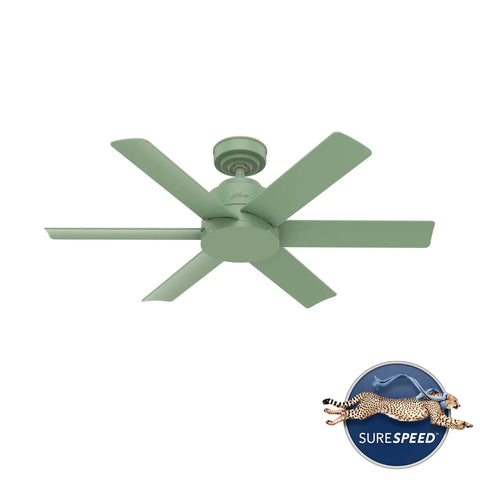 Kennicott 44 Inch Indoor Outdoor Ceiling Fan With Wall Control Dusty Green Blades - front view
