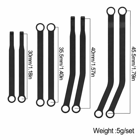 Beefed Up Aluminum Suspension And Steering Links Set for 1/30 RC Crawlers SCX30 models in various sizes and weights