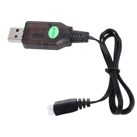 USB Charger Cable For A800 RC Plane And 244016 RC Car, 3.7V JST Battery Charger With Fast Charge, transparent casing view