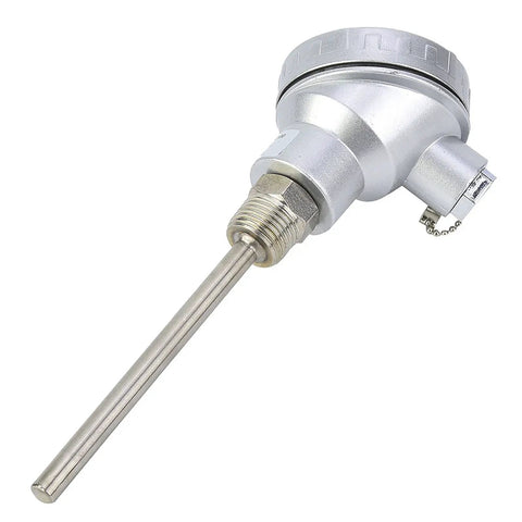 Beefed-Up PT100 Temperature Sensor Probe With Half Inch NPT Thread Head Stainless Steel Industrial Grade Range -200 to 420 Degrees Durable RTD Sensor