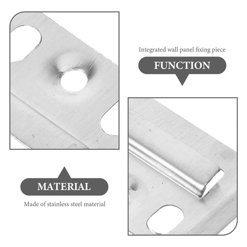 Close-up of 100 Piece Stainless Steel Wall Panel Clamps Buckles Fixing Kit showing material and fixing function details.