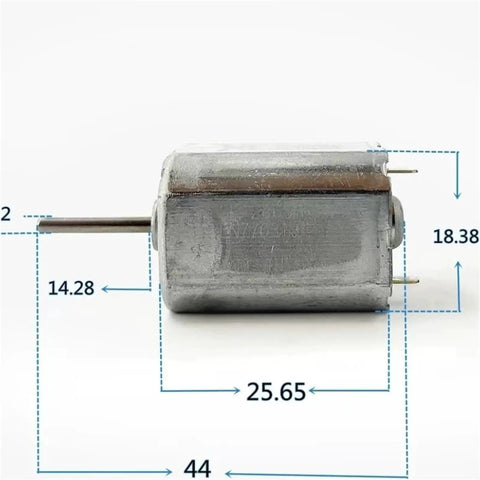 Tiny 18mm Square DC Motor 12V 18V 24V Micro 6 Pole Rotor Electric Motor For Industrial Use, shown with dimensions