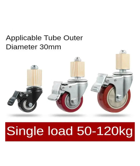 Four Pack 3 Inch Stainless Steel Swivel Casters With Locking Brakes Smooth Rolling Red Heavy Duty Wheels For Furniture And Workshop Carts showing side views and load capacity.