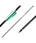 30 Inch Fiberglass Archery Practice Arrows With Replaceable Arrowheads And Nickel Plated Stainless Steel Tips Spine 500 8mm Diameter GPI 13 For Recurve And Compound Bows Target Practice showing detailed tip and fletching