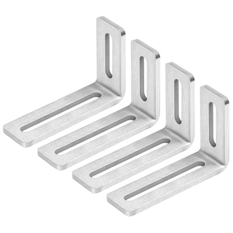 Hella Tough Industrial L Brackets 4 Pack 304 Stainless Steel With Brushed Finish durable mounting for outdoor use