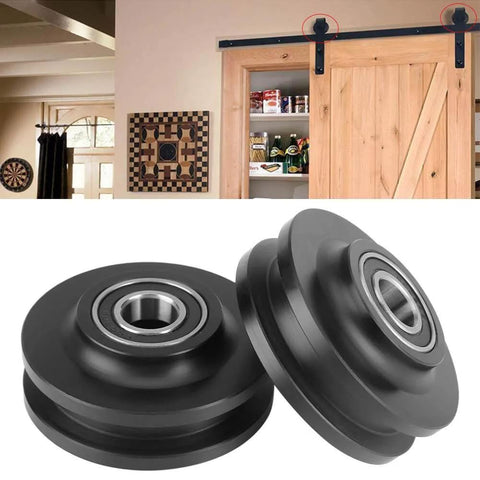 Sliding Barn Door Rollers 2 Pack Sturdy Hardware Wheels For Cabinets And Windows Smooth Glide Quiet Operation Easy Domestic Install