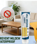 Drywall Patch Repair Kit With Scraper Nozzle Extender For Nail Holes Cracks Dents And Small Wall Damage 150g Easy To Use Quick Patch displayed on a coffee table with scraper