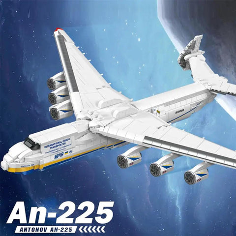 An-225 Transport Aircraft Building Blocks Set 1 135 Scale With 1728 Pieces Realistic Airplane Model Kit, side view