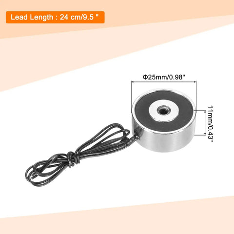 Robust Round Solenoid Electromagnet DC 24V Punching Out Fifty Newton Pull For Automation Machinery Pure Iron Electric Lifting Magnet.