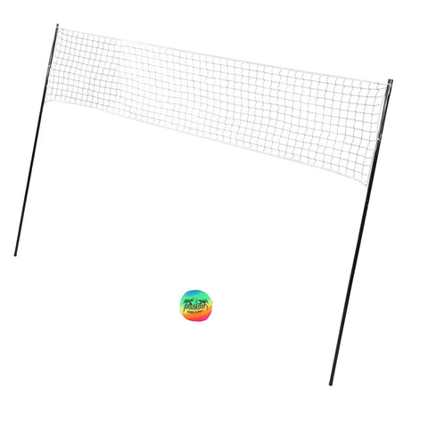 Portable Beach Volleyball Set With No Sag Net System, Pro Grade Steel Poles, Carry Bag, Ball Pump, And All In One Kit