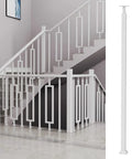 Built Like A Tank White Steel Stair Spindles And Banister Railing System For Indoor Outdoor Decks Porches Floor Mount Posts 85Cm 95Cm Heights.