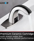 Touchless Motion Sensor Bathroom Faucet Battery Operated Brushed Nickel No Touch Sink Faucet For Commercial Restrooms