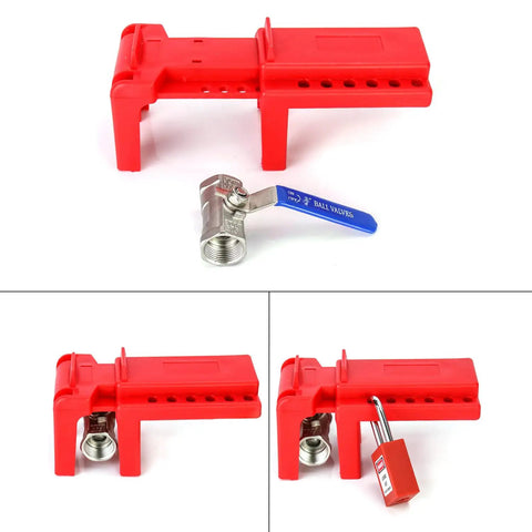 Heavy Duty Ball Valve Lockout Kit Badass Safety Gear Fits Most Pipe Fittings 20Pack Red with padlock for secure valve locking