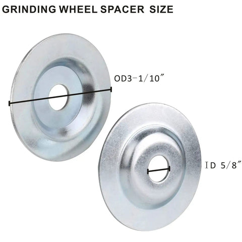 Precision Steel Bench Grinder Arbor Flange And Spacing Washer Set For Grinding Wheels Polishing Pads And Quick Workshop Upgrades Authentic American Hardware Value - Steel spacers with size details.