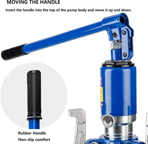 Heavy Duty Hydraulic Gear Puller Kit Adjustable Jaw Bearing Separator Hub Remover Solid Alloy Steel Beast Mode 5 Ton Capacity blue handle