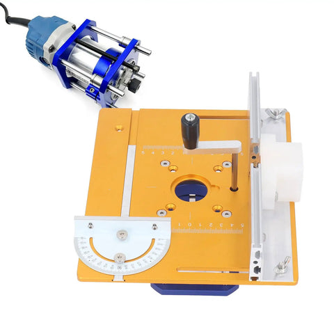Rock Solid Adjustable Electric Router Lift System With Inverted Lifting Base For Router Tables with precision controls and sturdy build.