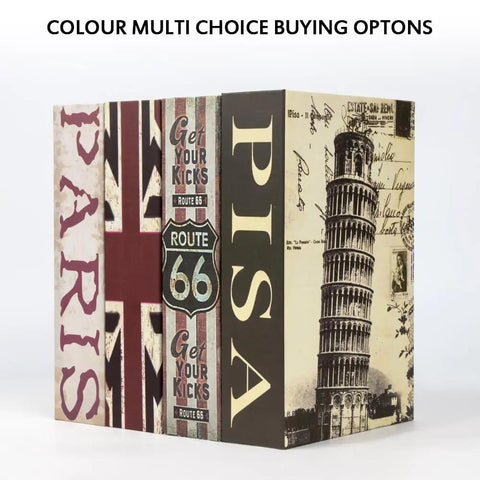 Hidden Book Safe With 3 Digit Combination Lock, Diversion Safe For Cash And Jewelry, Paris Eiffel Tower Design box with Pisa print design