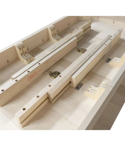 Premium Soft Maple Table Extension Slides Roll Slick As Silk For Dining Rooms Up To Ninety Six Inches showing wooden glides and installation detail.