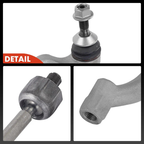 Front Inner And Outer Tie Rod End Kit For Jaguar XF XFR XFR S XK XKR XKR S Replacement Steering Linkage To Tighten Loose Steering And Improve Handling Performance detail of metal tie rod end with rubber boot