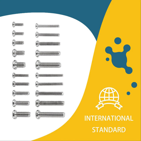 Rock Solid 1000 Piece Mini Screw Assortment Kit M1.6 To M3 heavy duty carbon steel screws arranged in rows.