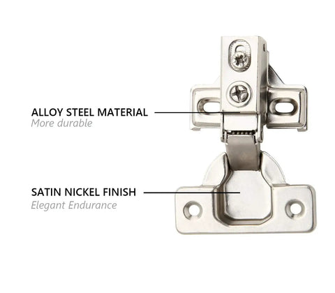 2 Pack Face Frame Soft Close Cabinet Door Hinges With Built In Dampers For Kitchen And Bath, Half Inch Overlay, Heavy Duty Steel