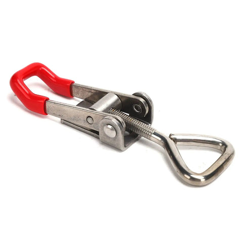 Heavy Duty Stainless Steel Toggle Latch Catch With Quick Clamping Hasp For Cabinets, Toolboxes and Doors Offers Effortless One Hand Operation And Secure Grip For Daily Hustle, red handle