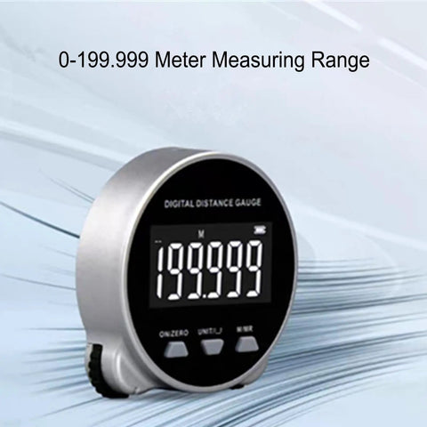 Slick Digital Tape Measure And Electronic Rolling Ruler Featuring Bright Lcd Screen Hella Precise Long Distance Tracking Tool Usb Rechargeable For Floor Plans And Curves, showing digital distance gauge with display.