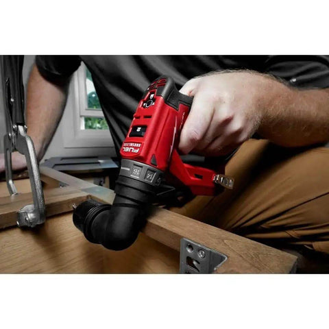 Badass Cordless Drill Driver Installation Kit With Four Heavy Duty Attachments For Tight Squeeze Workspaces in action on wood.
