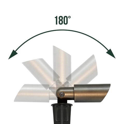 180-degree adjustable Solid Brass Landscape Spotlight with Low Voltage 12V AC DC Outdoor Uplight for Garden Patio Trees.
