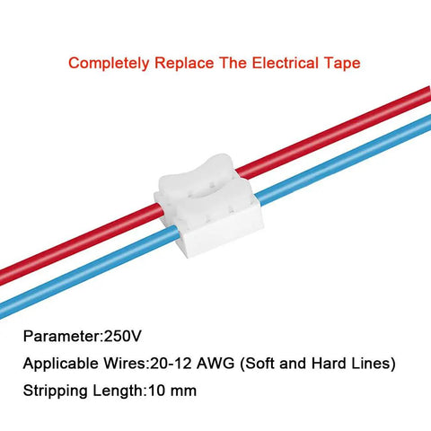 Premium Spring Wire Connectors Kit 62Pcs Quick Spring Cable Clamp Terminal Block For LED Strip Wiring, CH2, CH3, 250V