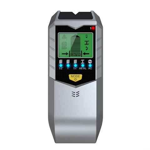 5 in 1 for stud Finder Wall Scanner with LCD Display for Wood Metal AC Wire Detection Deep Scan Mode DIY Tool(Yellow black) front view showing the LCD screen and buttons.