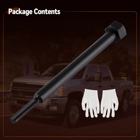 Workhorse Glow Plug Bore Reamer Tool For Duramax Diesel Engines with gloves and truck in background
