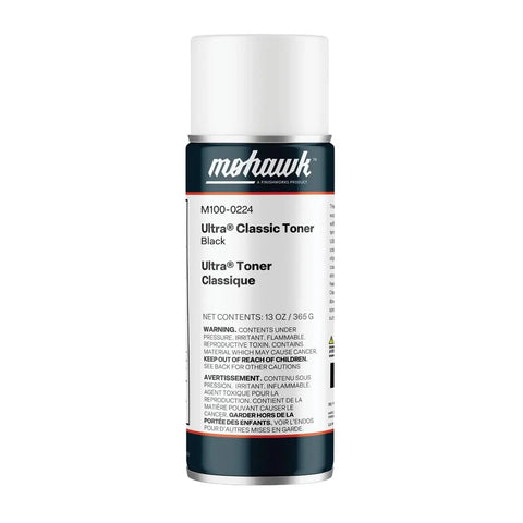Pro Knockout Wood Repair Aerosol Kit With Rich Black Toner And Heavy Duty Clear Satin Shield For Seamless Furniture Refinish And Quick Scratch Hide Two Piece Bundle, Black toner spray can.