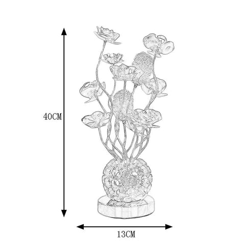 Vase Table Lamp With Modern Decor, Aluminum Flower Lights, 40x13cm dimensions, G4 LED Bulbs 3x5W, Brushed Chrome Base, Chic Accent Light