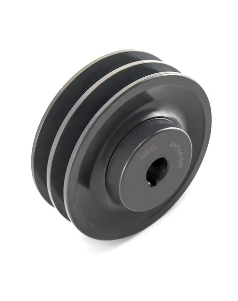 Double Groove Web Sheave 4.25 Inch Outer Diameter 5/8 Inch Bore For V Belt A 3L And 4L Belts Cast Iron Beefy Heavy Duty Pulley