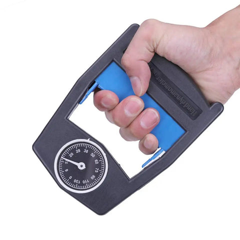 Ultimate Hand Grip Dynamometer For Strength Training, 130Kg Capacity, Ergonomic Grip Meter For Hand, Wrist, Forearm And Finger Power, Great For Climbing, Shooting, Lifting, Rehab, And Fitness, Blue blue hand grip dynamometer with analog dial