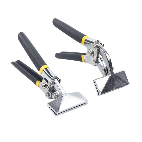 2 Piece Sheet Metal Bending Pliers Set With Three And One Quarter Inch Flat Jaw for metalwork, construction, and auto body projects.