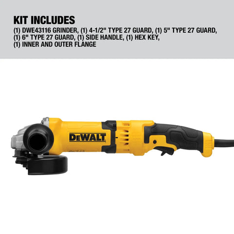 Beefy 13 Amp Angle Grinder With Dust Ejection System Four And A Half Inch To Five Inch Guard Compatibility included items