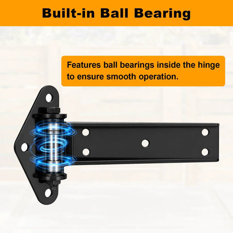Heavy Duty Gate Hinges 13 Inch Solid Carbon Steel Bolt On Weld On Set Of 4 1100 Lbs Capacity with ball bearing detail
