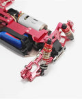 Heavy Duty Metallic Steel Steering Blocks And C Hub Carriers Yellow Rc Car Replacement Parts Plug And Play installation view with red suspension.
