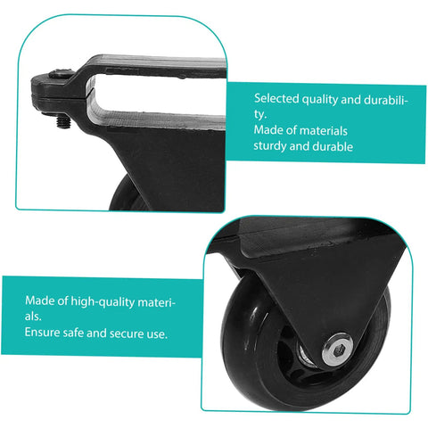 Close-up of Retractable Caster Wheels for Heavy Duty Telescopic Ladders machined from solid aluminum alloy, showcasing durable wheel and mount.